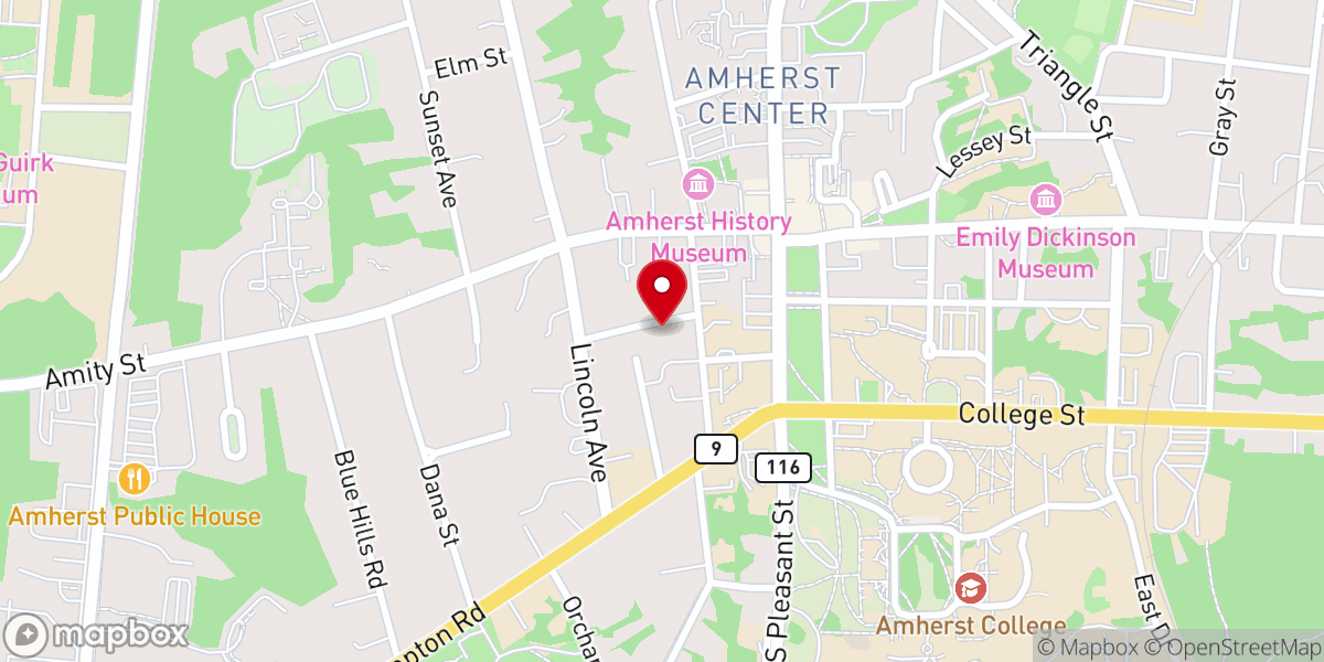 Map showing location of Amherst Korean Methodist Church