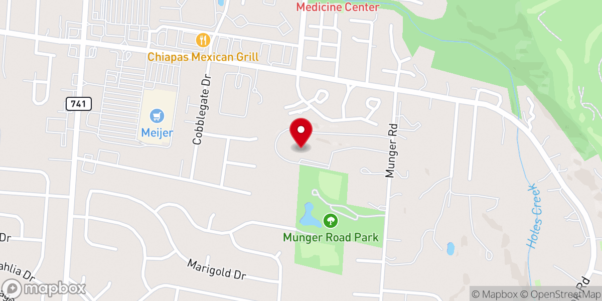 Map showing location of Moraine Heights Baptist Church