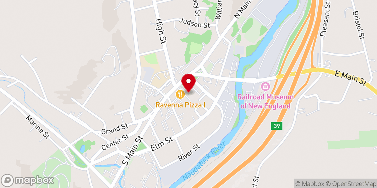 Map showing location of First Congregational Church of Thomaston