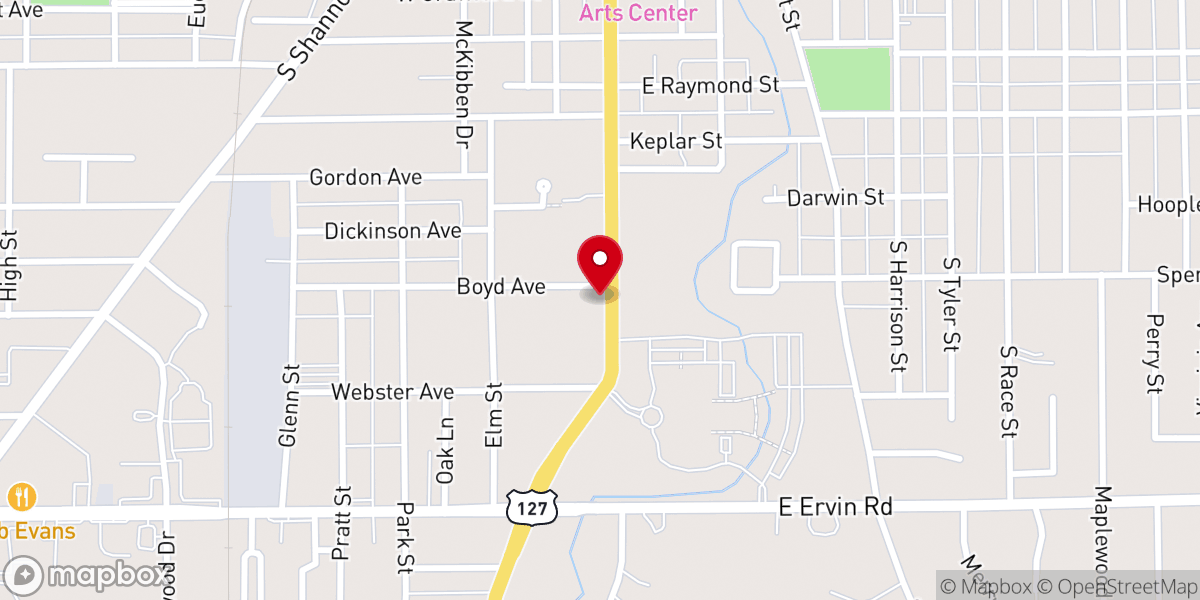 Map showing location of Emmanuel Lutheran Church