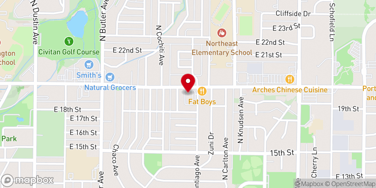 Map showing location of Trinity Lutheran Church ELCA