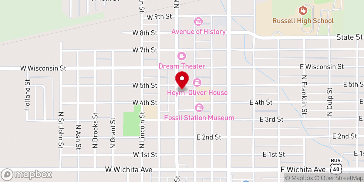 Map showing location of Saint John Lutheran Church
