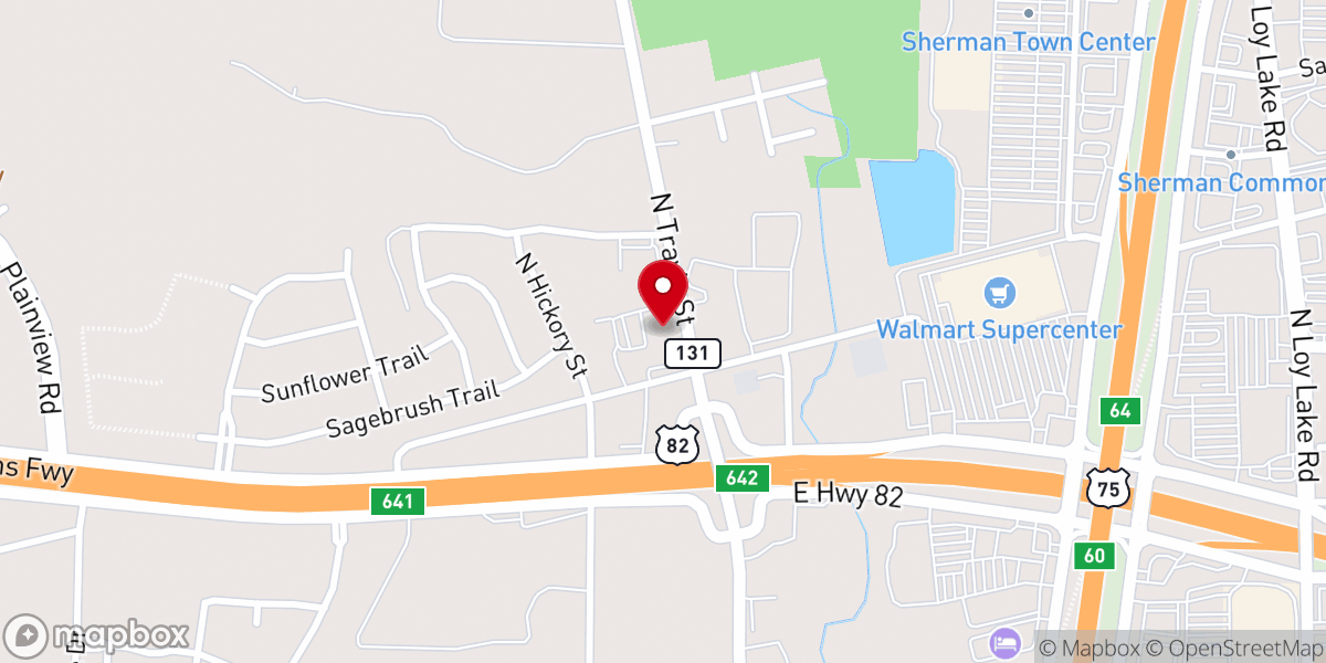 Map showing location of Victory Life Sherman