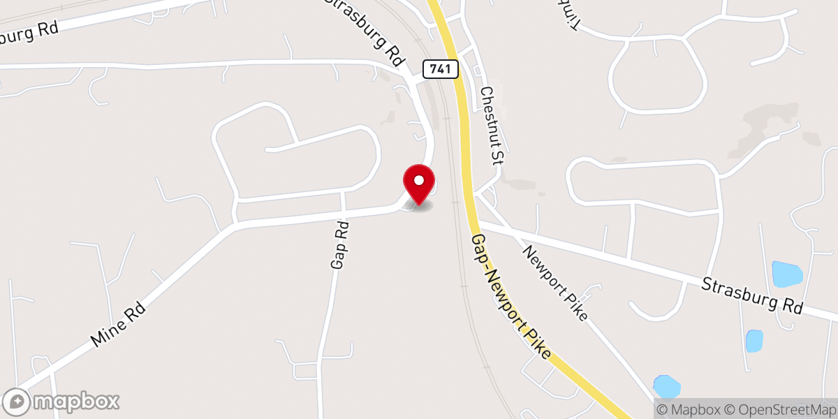 Map showing location of Gap View Mennonite Church
