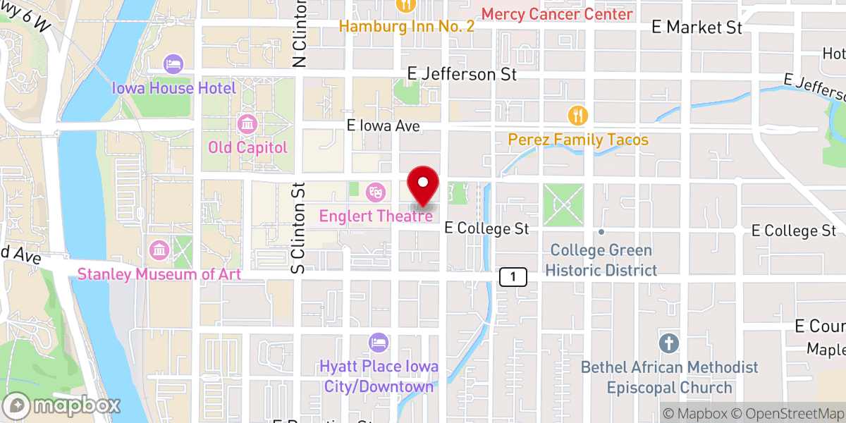 Map showing location of Trinity Episcopal Church