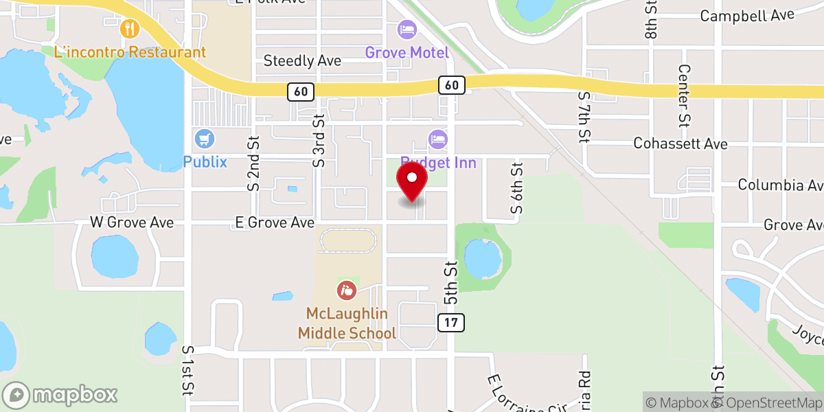 Map showing location of Lake Wales Lutheran Church