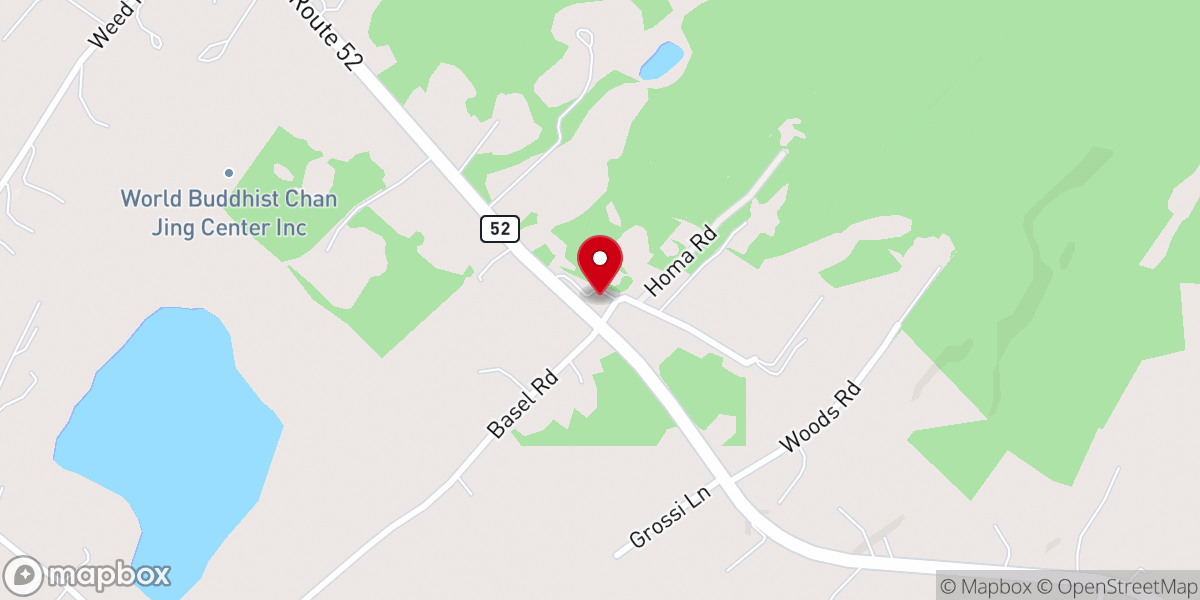 Map showing location of Our Lady of the Valley Church