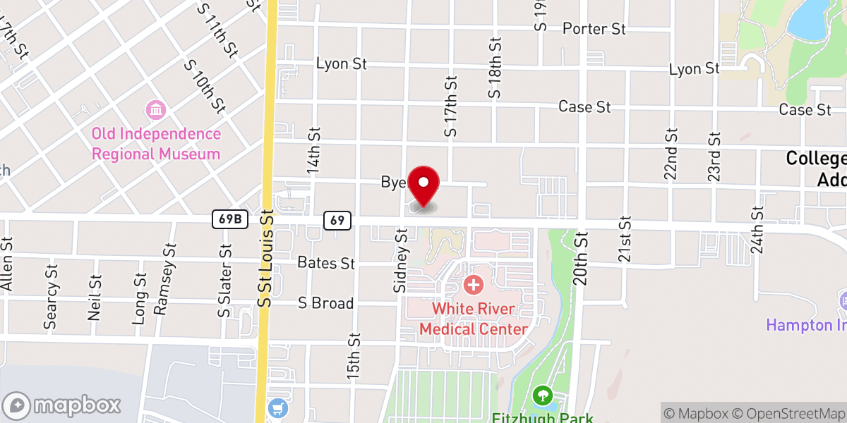 Map showing location of First Church of the Nazarene