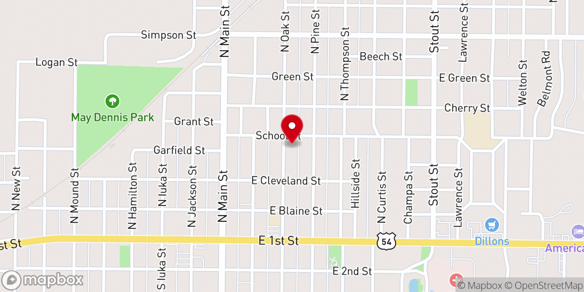 Map showing location of Sacred Heart Catholic Church