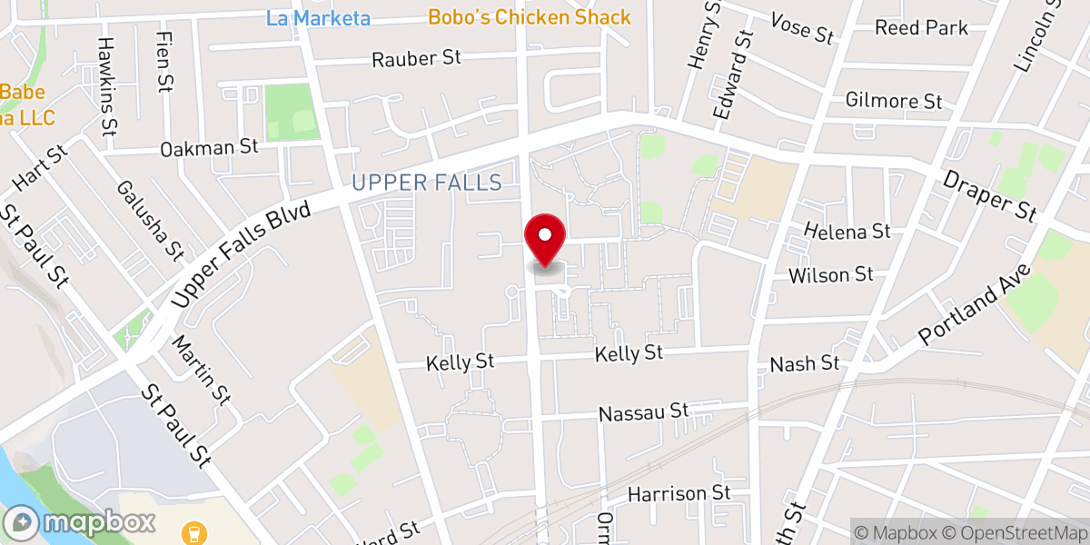 Map showing location of Antioch Baptist Church