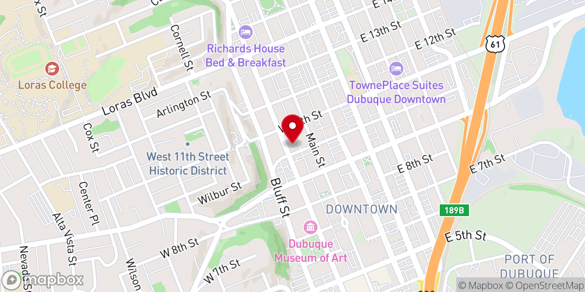 Map showing location of First Congregational United Church of Christ