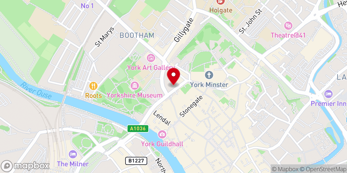 Map showing location of York Oratory