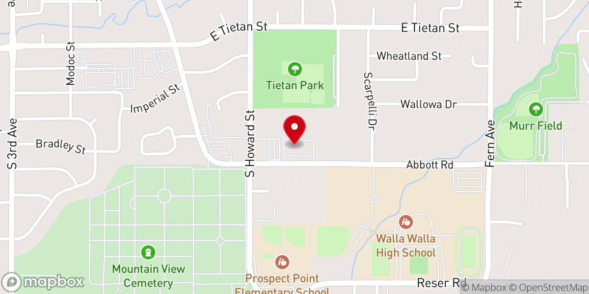 Map showing location of Trinity Walla Walla