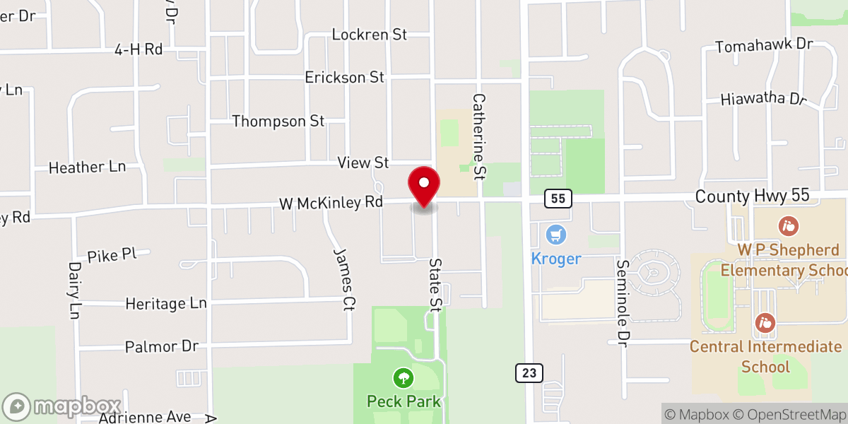 Map showing location of Ottawa First Baptist Church