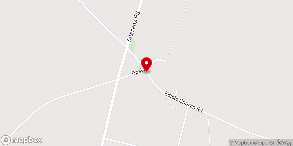 Map showing location of Edisto Church