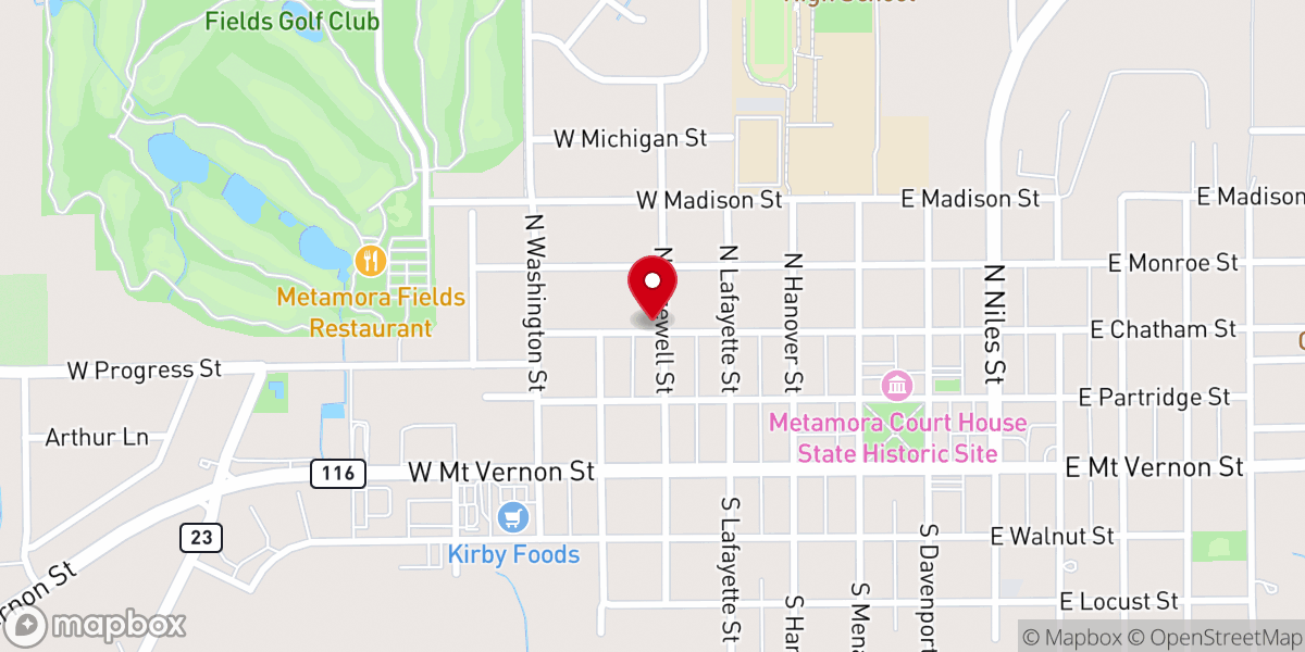 Map showing location of St Mary's Catholic Church of Metamora