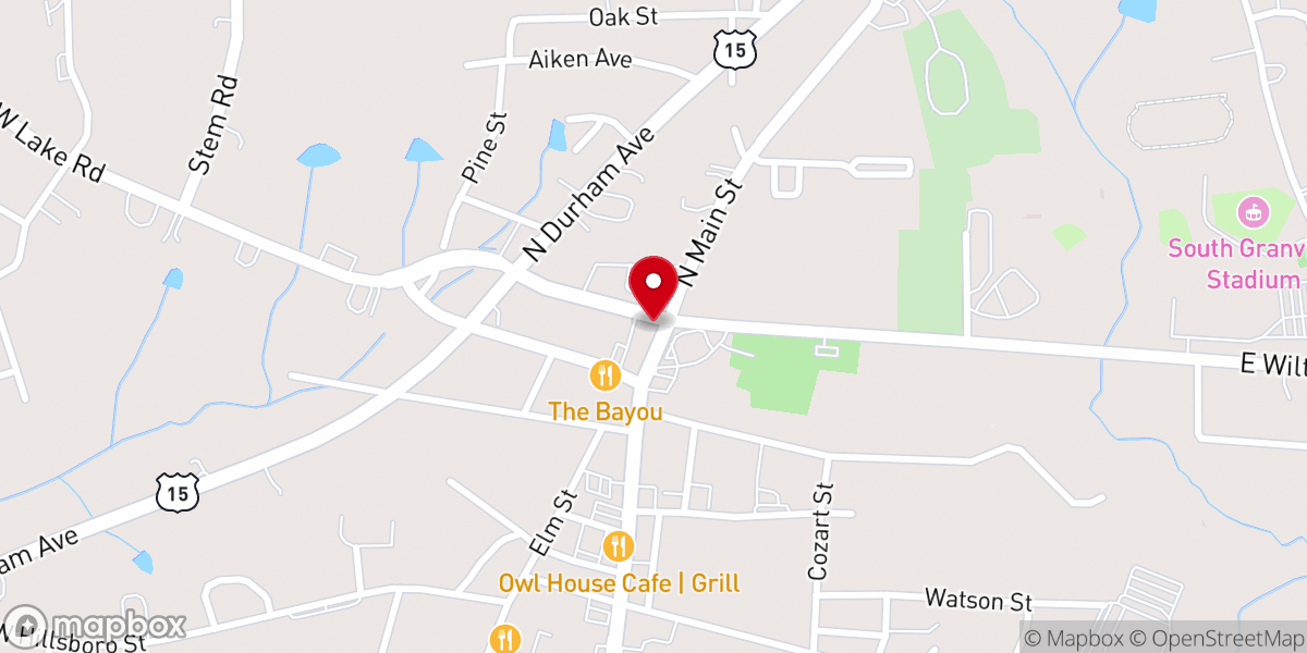 Map showing location of Pine Grove Baptist Church