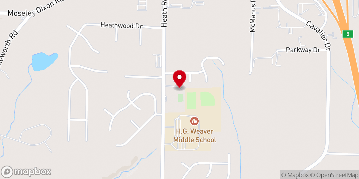 Map showing location of Hazzard Missionary Baptist Church