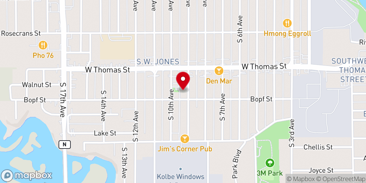Map showing location of Holy Name of Jesus Parish