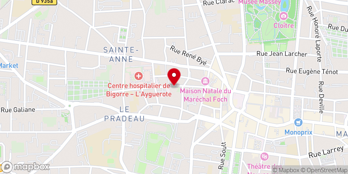 Map showing location of Cathédrale Notre-Dame de la Sède I Tarbes