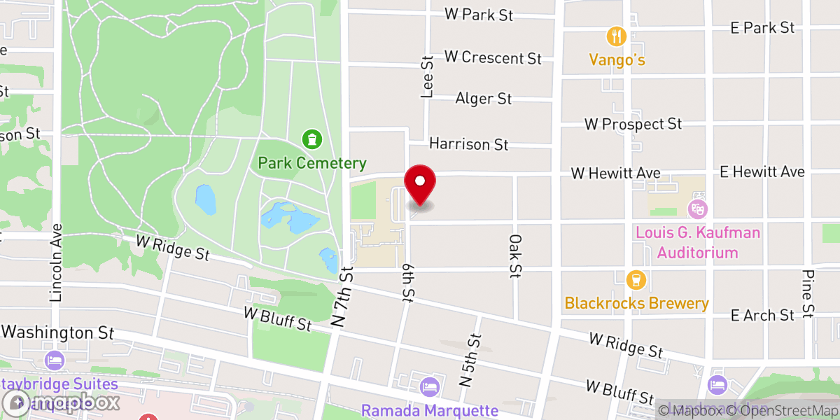 Map showing location of Calvary Lutheran Church