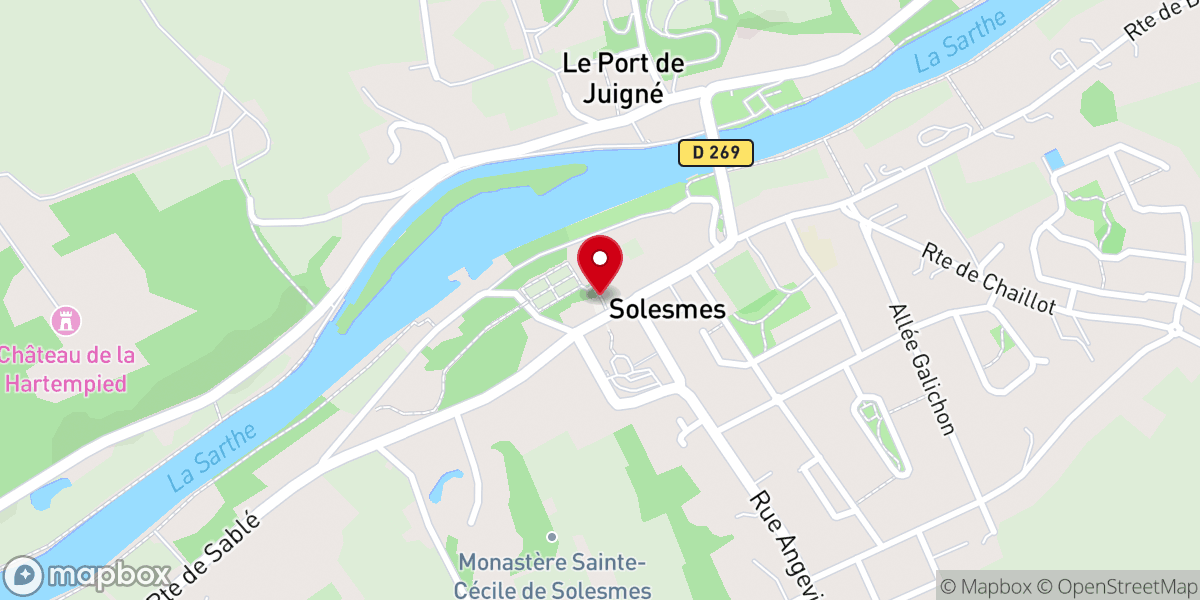 Map showing location of Abbaye Saint-Pierre de Solesmes