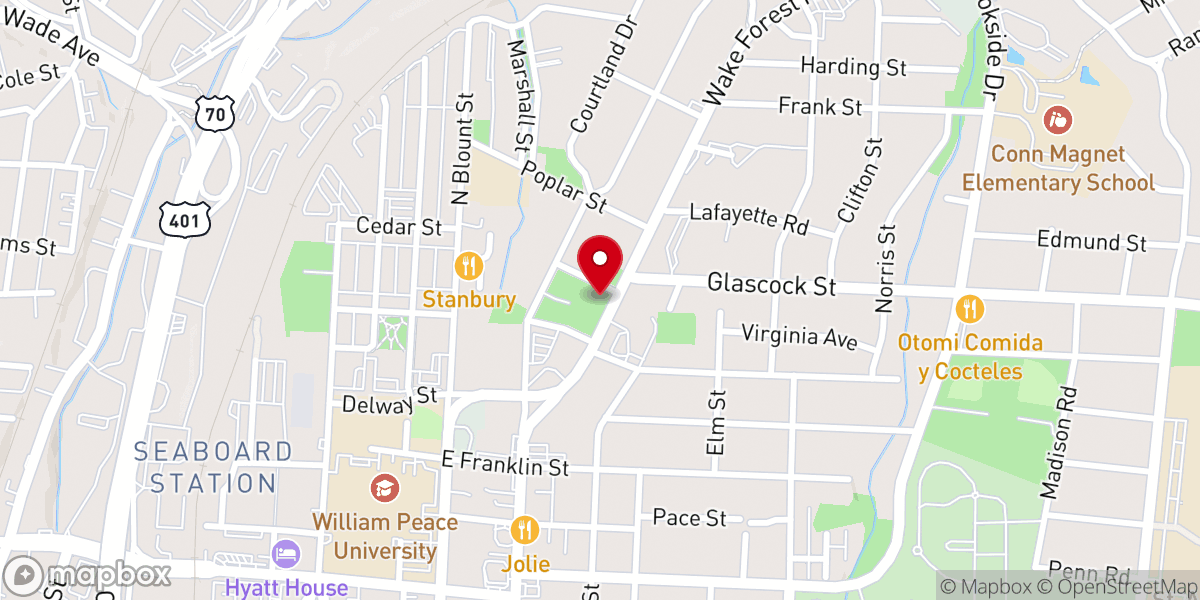 Map showing location of St. Mark's Chapel