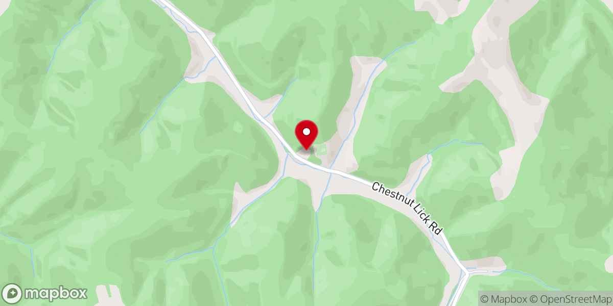 Map showing location of Chestnutlick Run Church