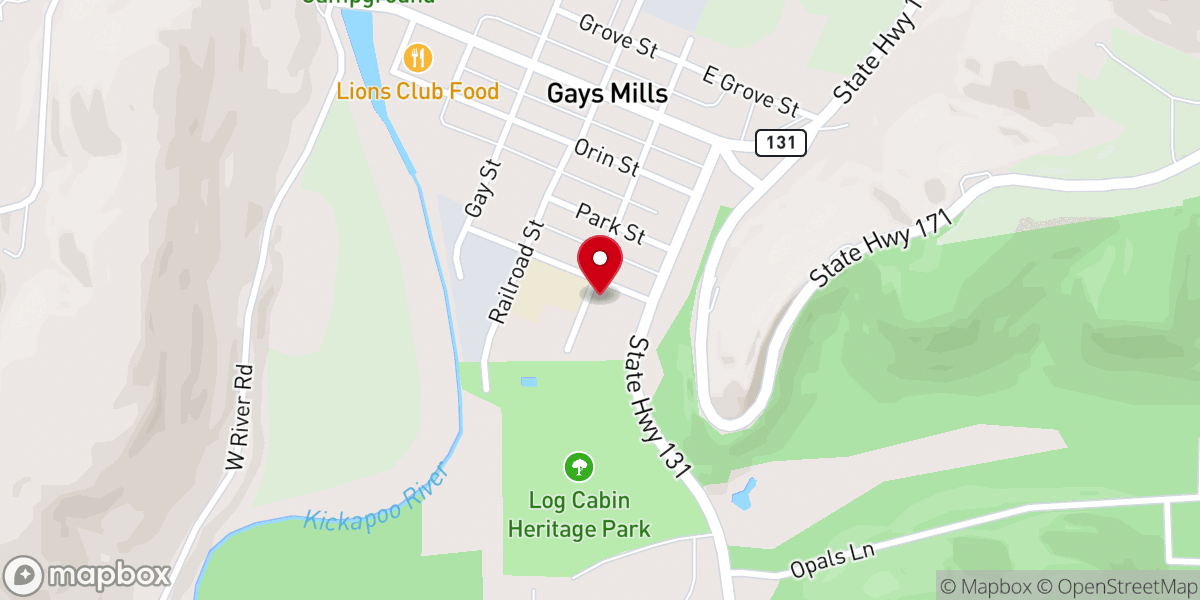 Map showing location of St. Mary Catholic Church