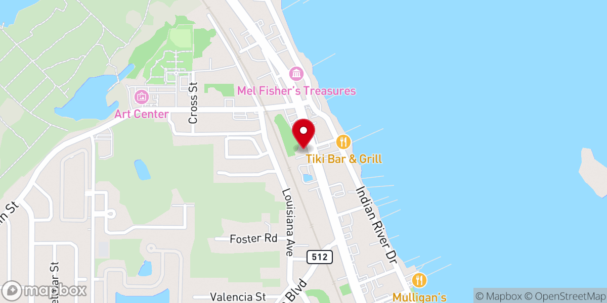 Map showing location of Sebastian River Baptist Church