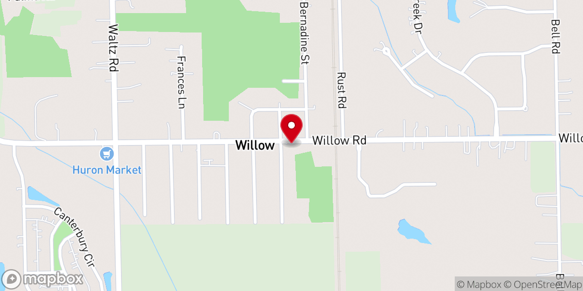 Map showing location of Gospel Baptist Church