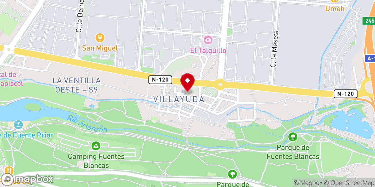 Map showing location of Iglesia de San Vicente Mártir