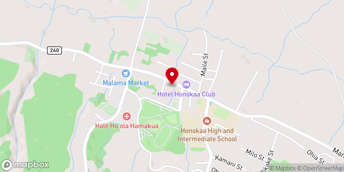 Map showing location of Honokaʻa United Methodist Church
