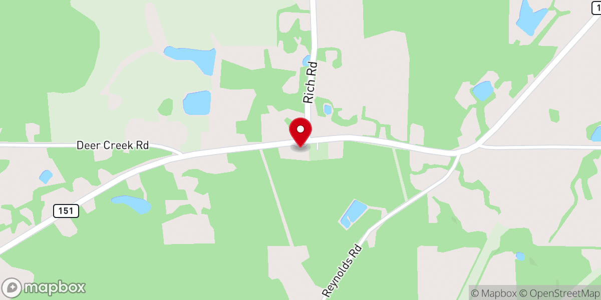 Map showing location of Alabama Baptist Church