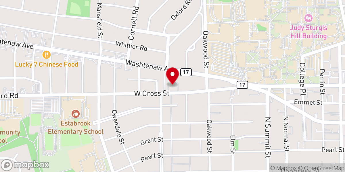 Map showing location of First Baptist Church