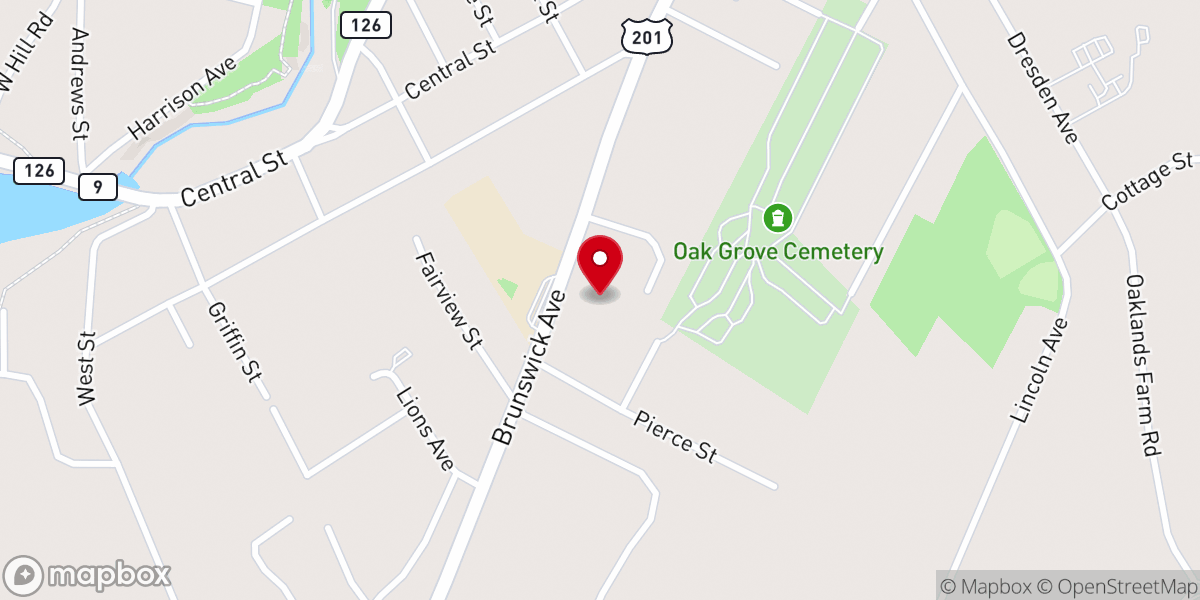 Map showing location of Faith Christian Church