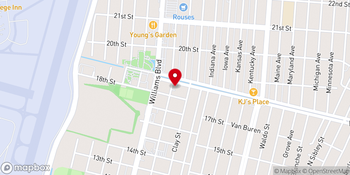 Map showing location of Primera Iglesia Pentecostal De Kenner