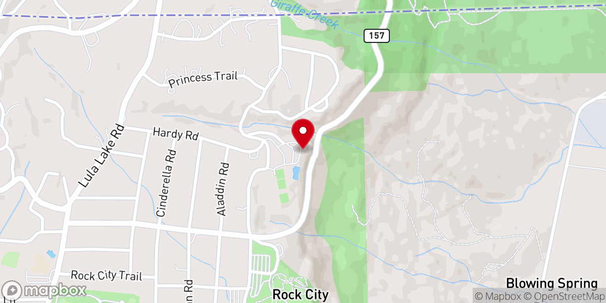 Map showing location of Lookout Mountain Club- Fairyland Clubhouse