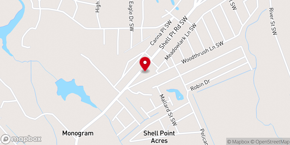 Map showing location of Shell Point Baptist Church