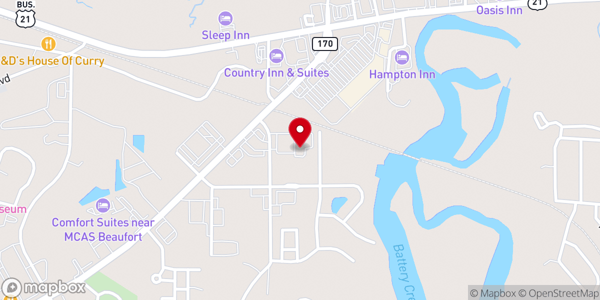 Map showing location of Beaufort Seventh-day Adventist Church