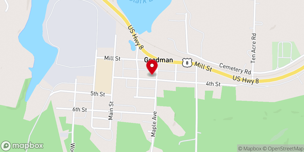 Map showing location of Goodman Union Protestant Church