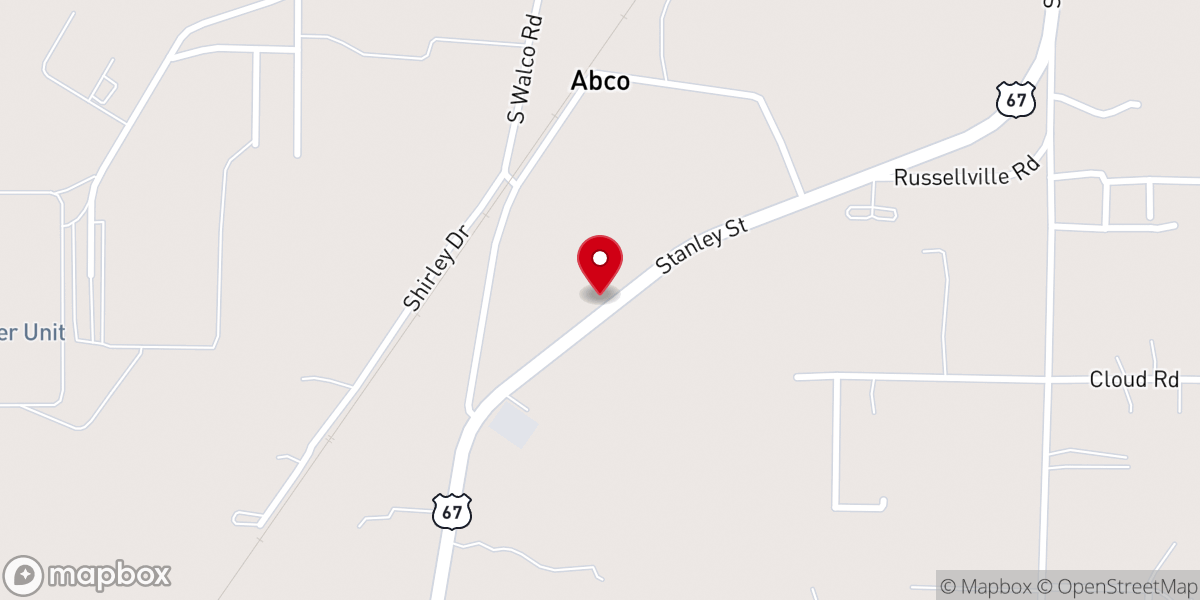 Map showing location of Gilead Baptist Church