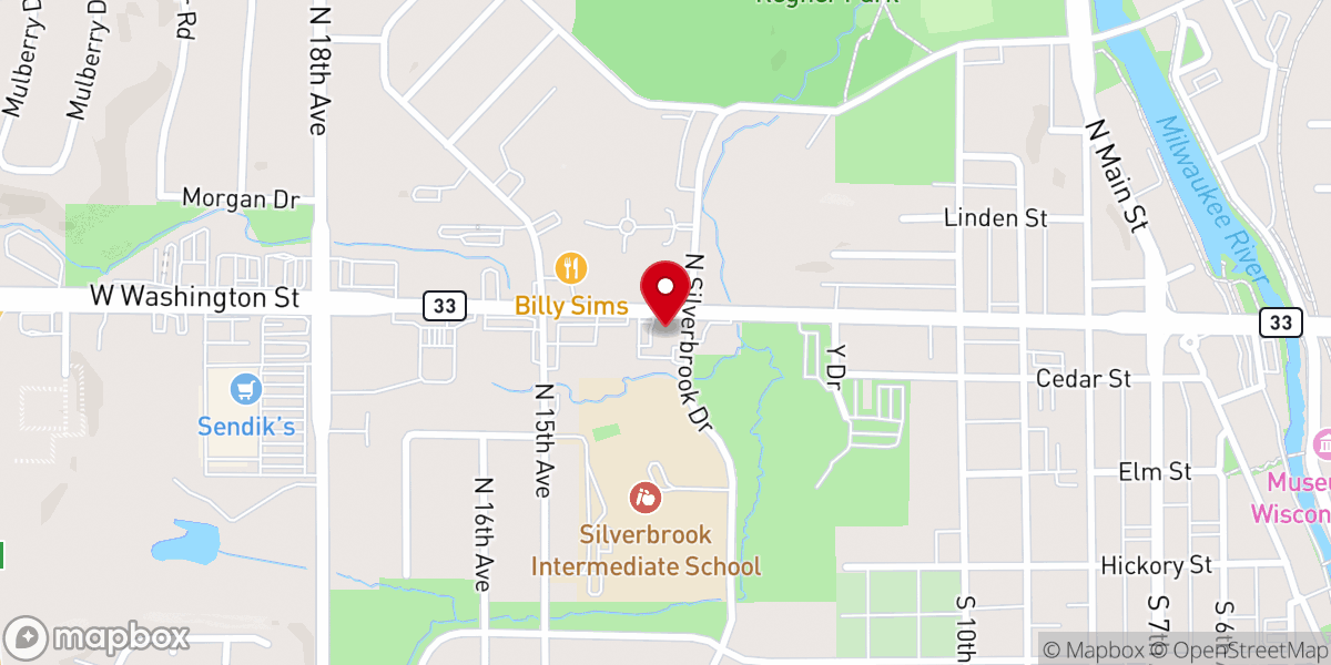 Map showing location of Grace Bible Fellowship of West Bend