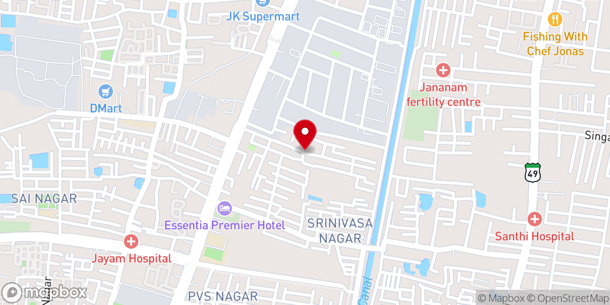 Map showing location of The Pentecostal Mission - Perungudi