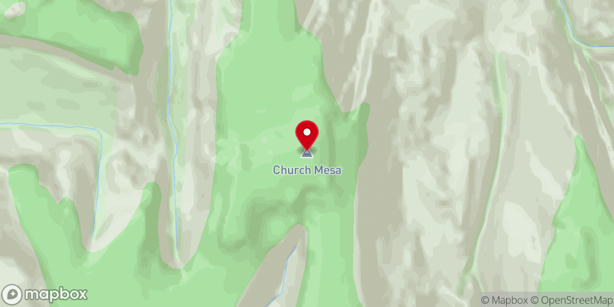 Map showing location of Church Mesa