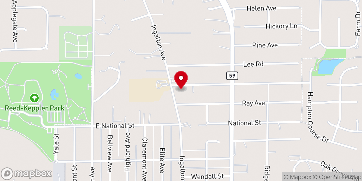Map showing location of West Chicago Church of Christ