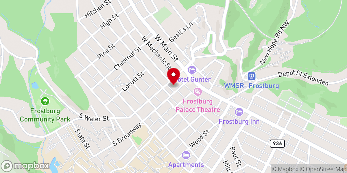 Map showing location of AA Meeting