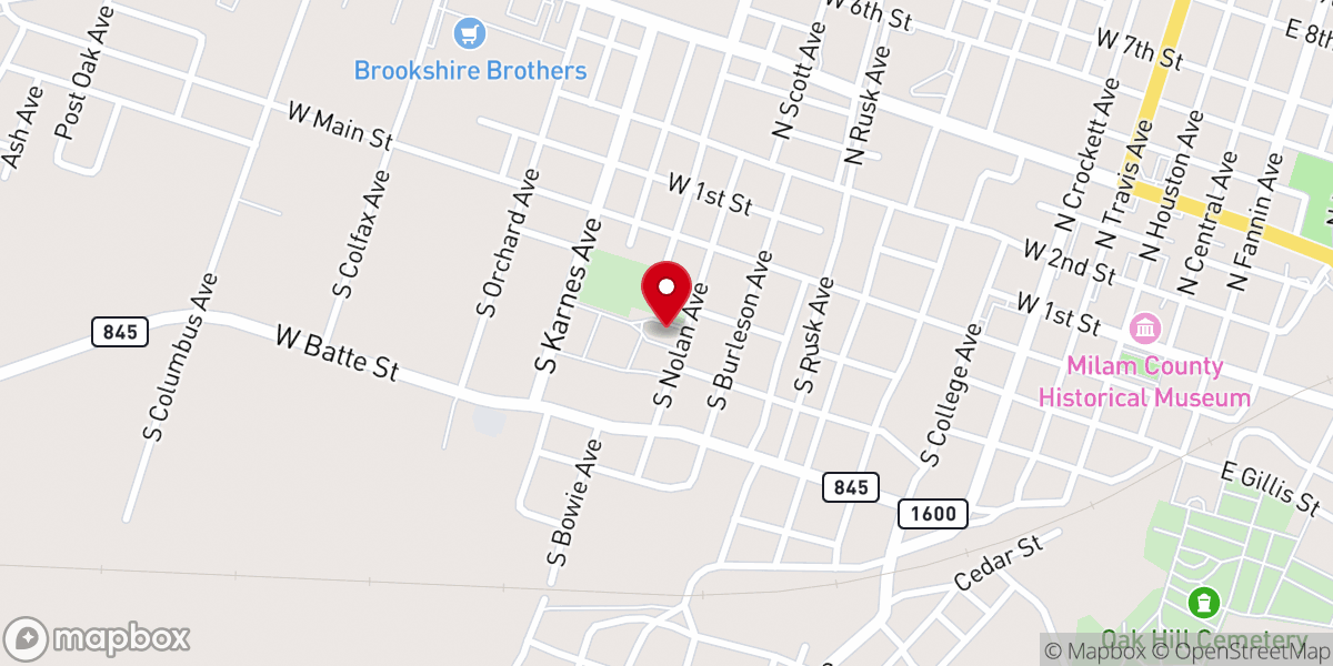Map showing location of St. Monica Catholic Church