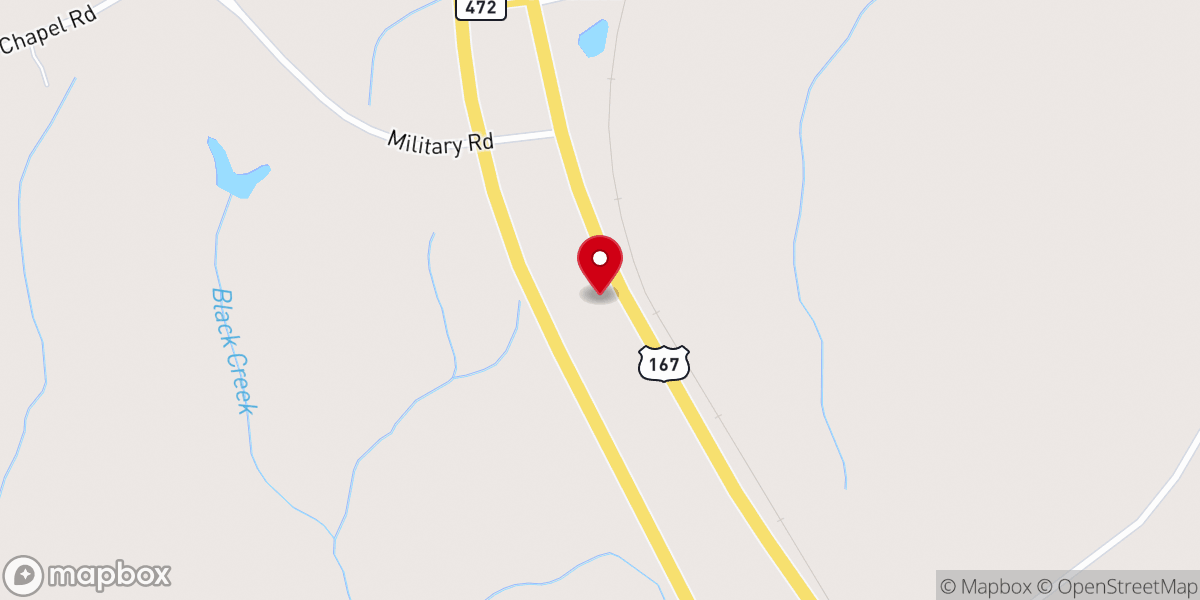 Map showing location of Zion Hill Baptist Church