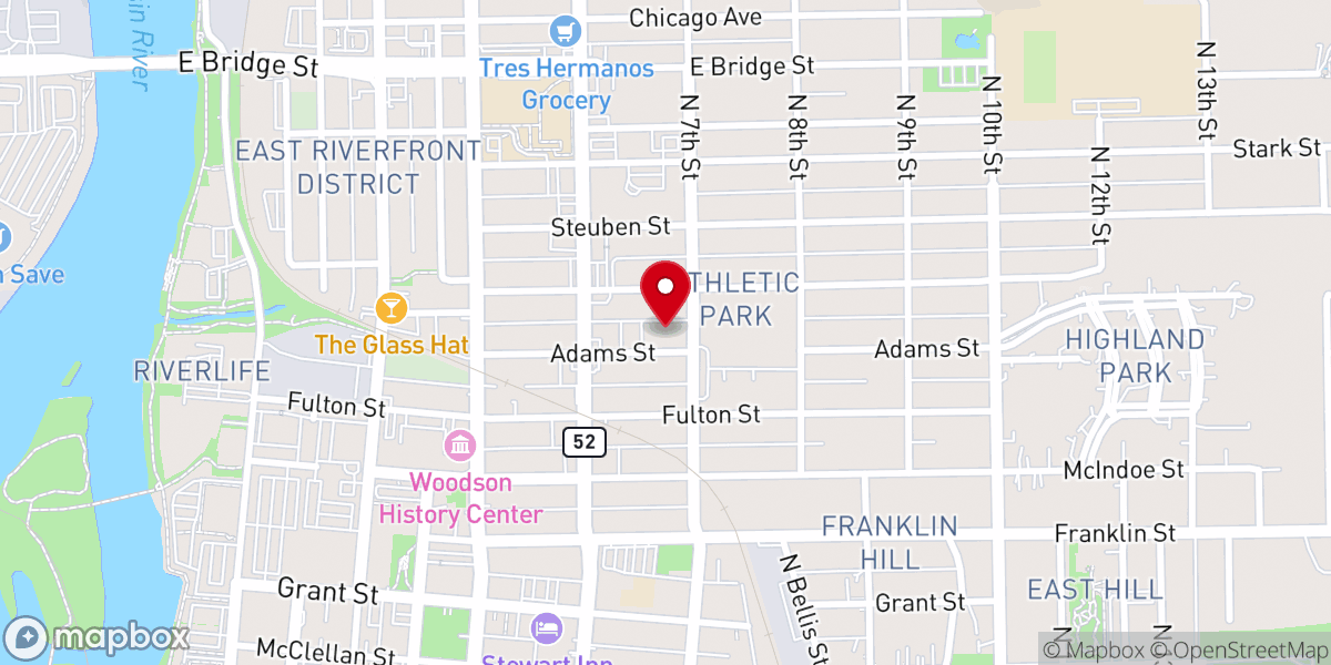 Map showing location of Immanuel Lutheran Church